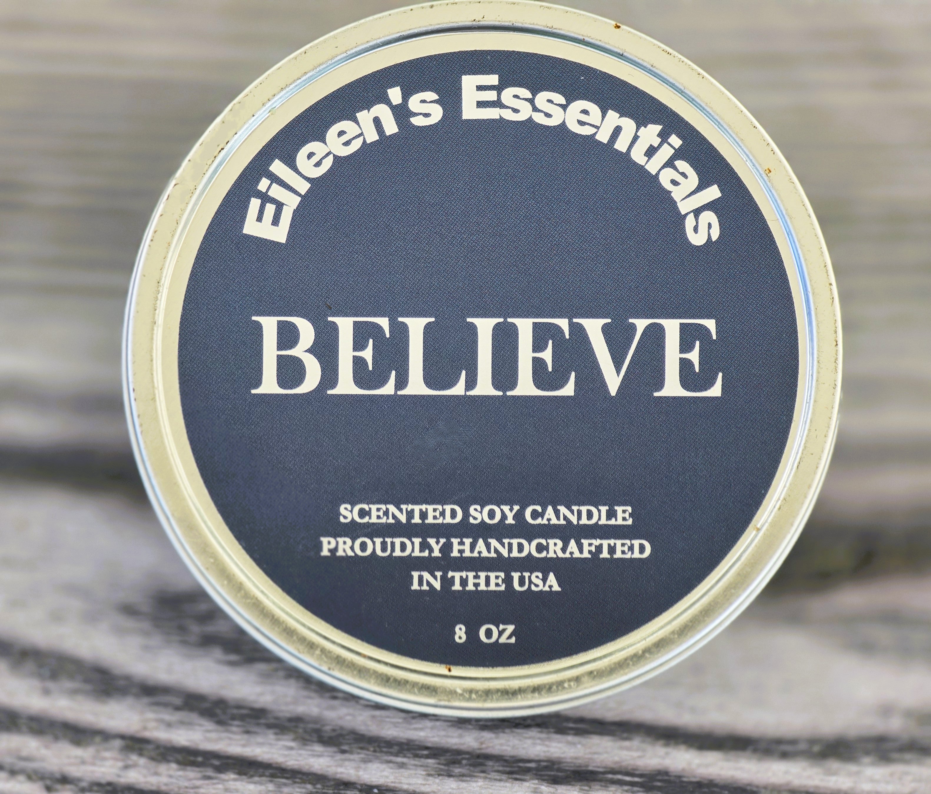 Inspirational Travel (Tin) Candle; BELIEVE