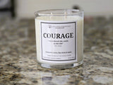 Inspirational Glass Candle; COURAGE