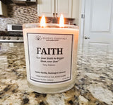 Inspirational Glass Candle; FAITH