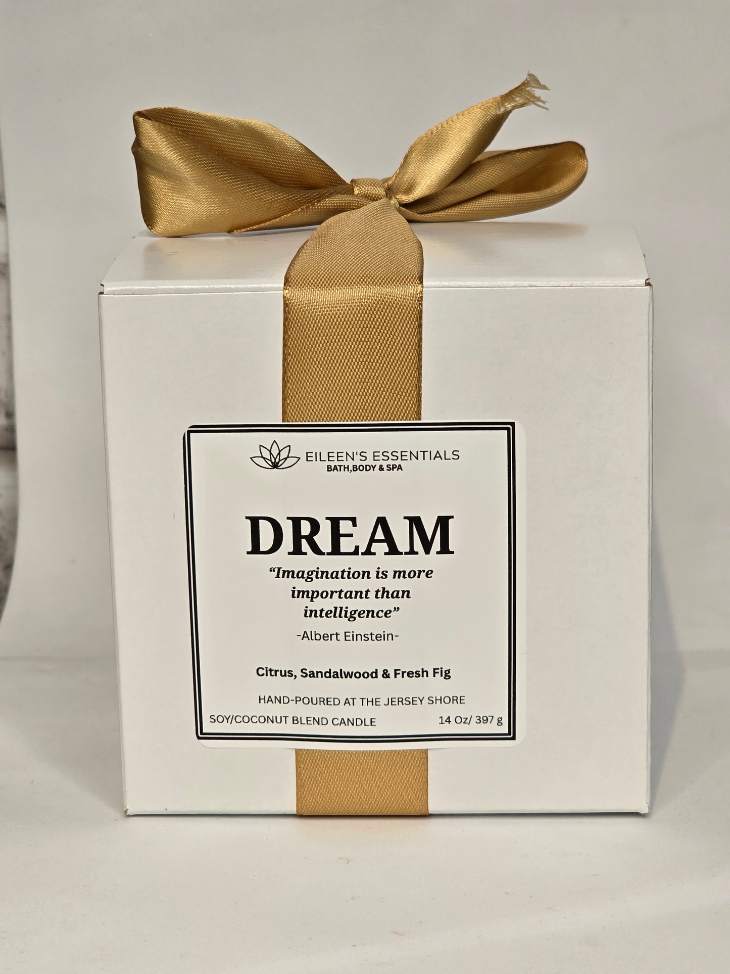 Inspirational Glass Candle; DREAM