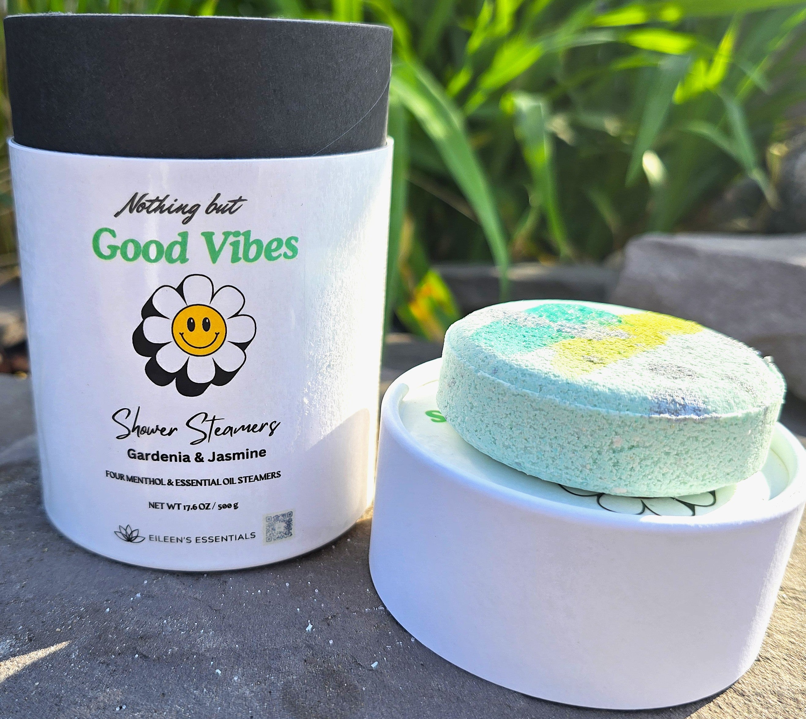 "Nothing But Good Vibes" Mentholated Shower Steamers; Gardenia, Jasmine & Menthol