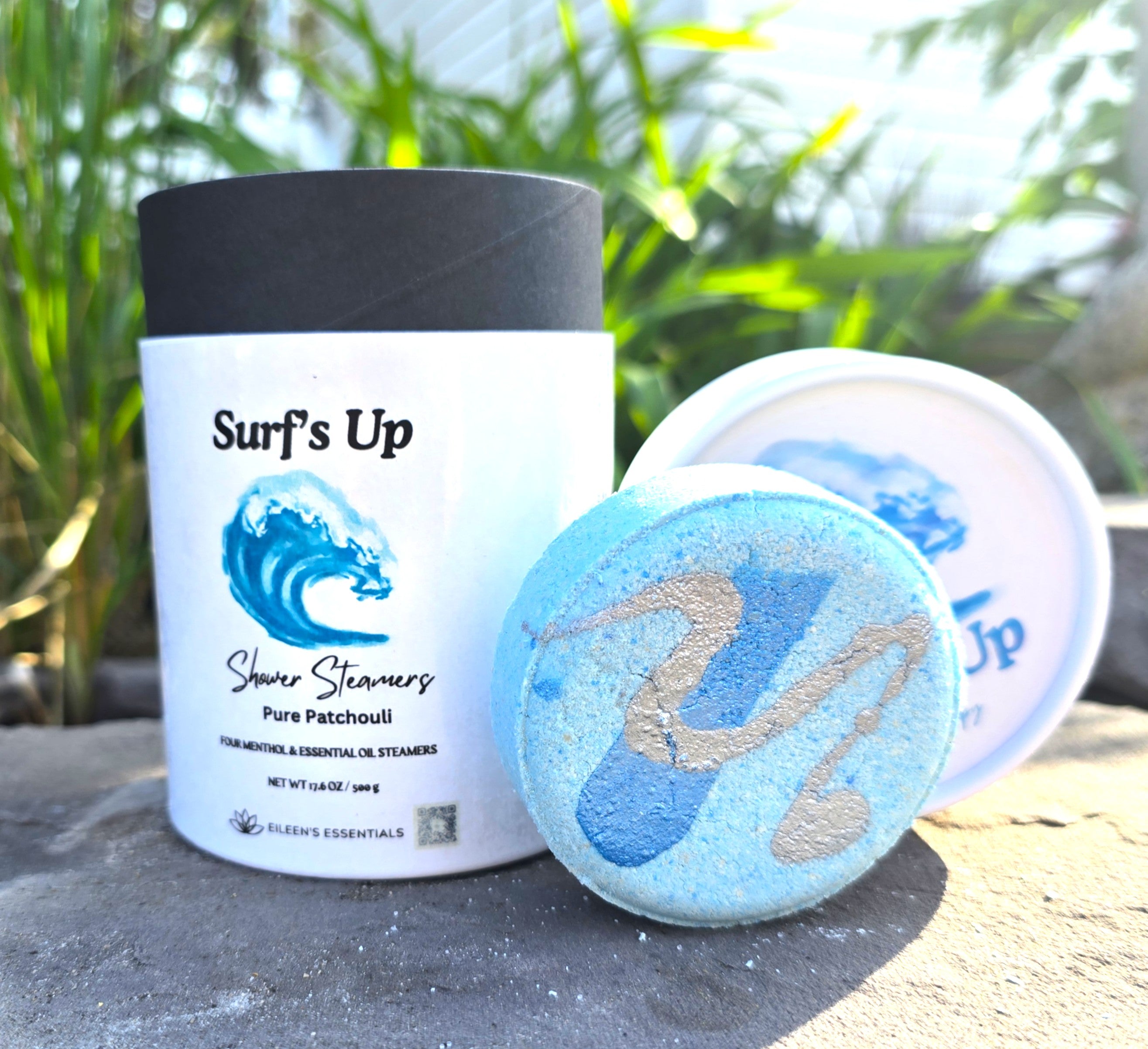 "Surf's Up" Mentholated Shower Steamers; Pure Patchouli & Menthol