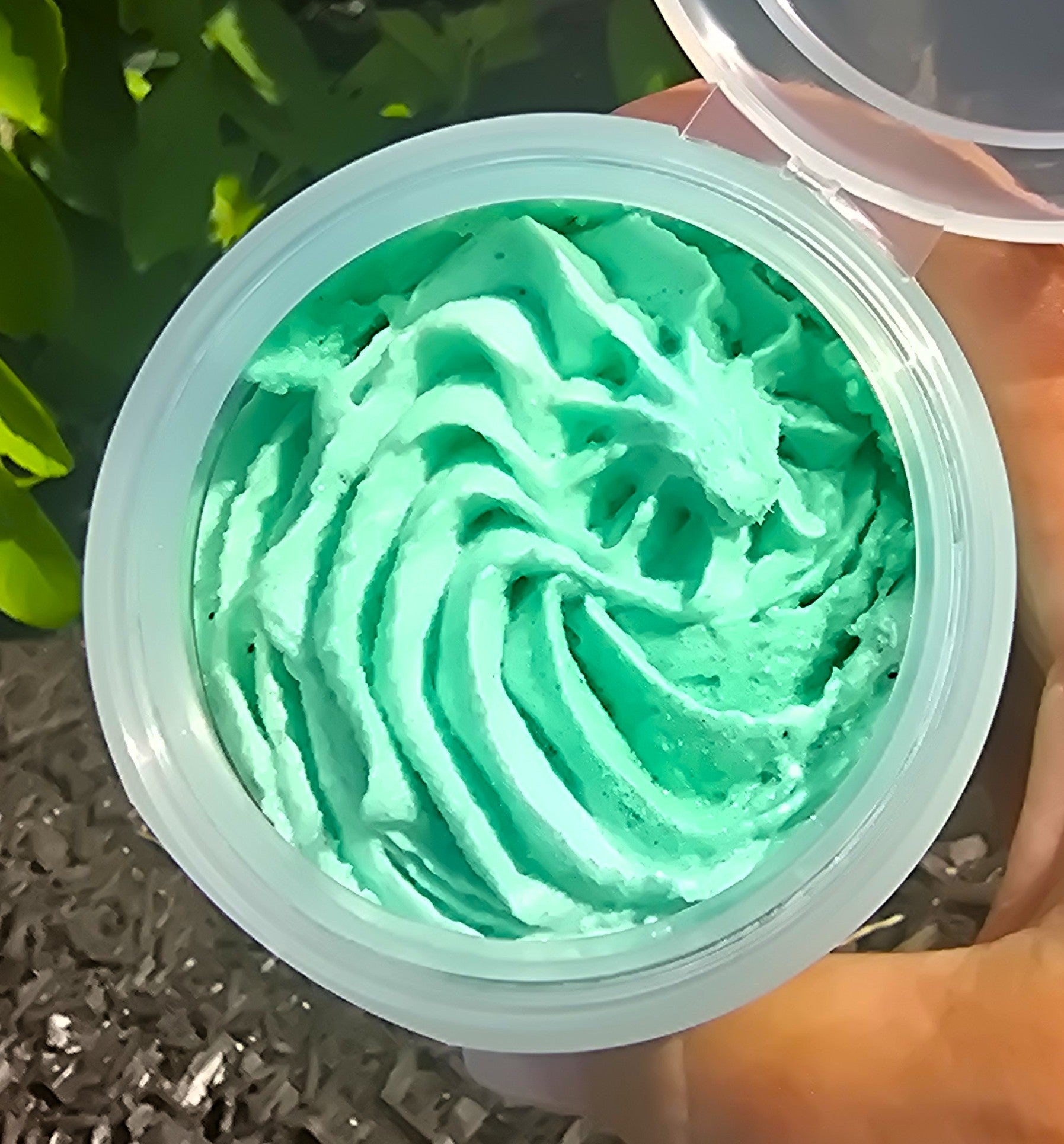 Colorful swirled whipped sugar scrub by eileen's essentials