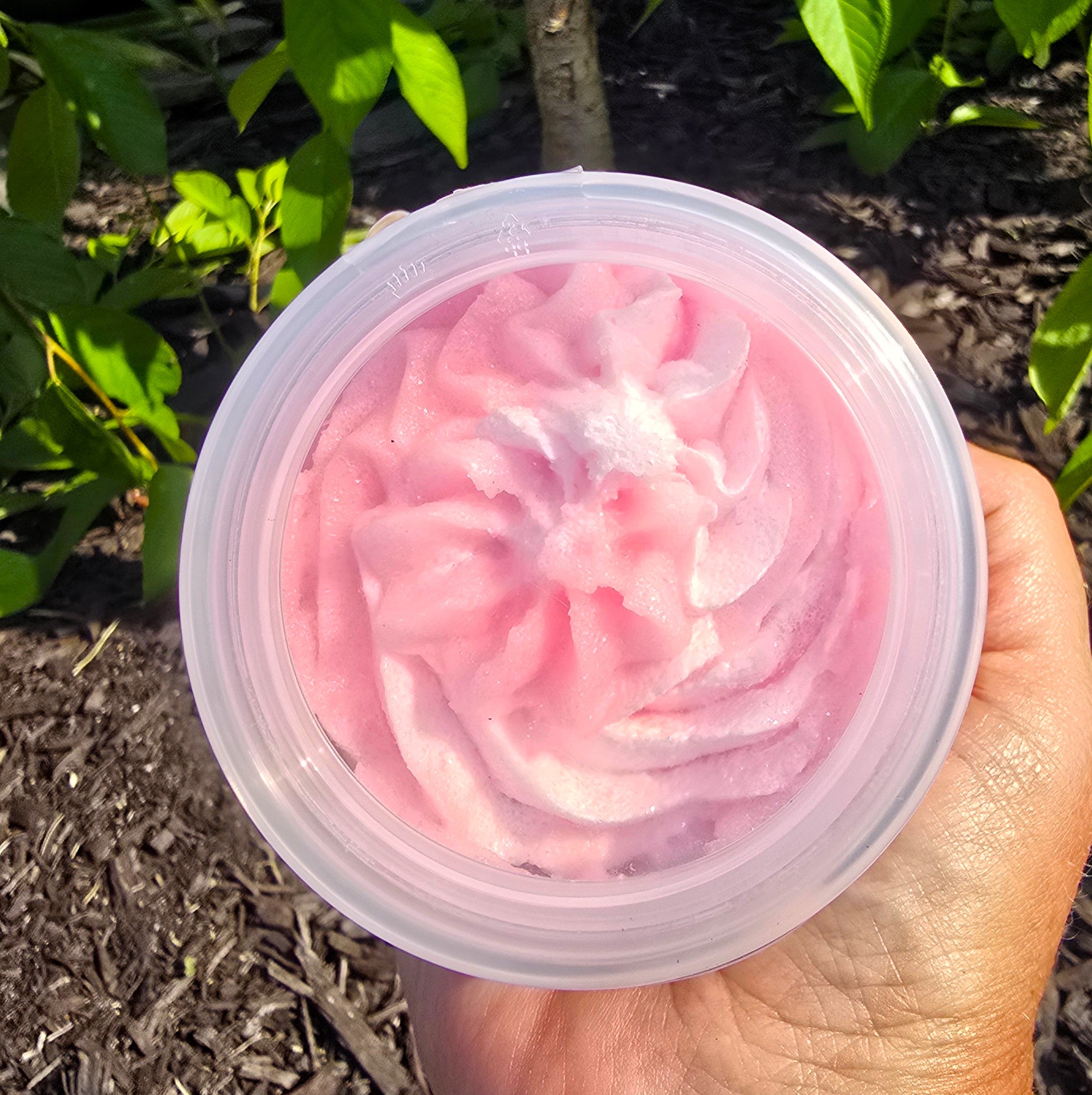 Colorful swirled whipped sugar scrub by eileen's essentials
