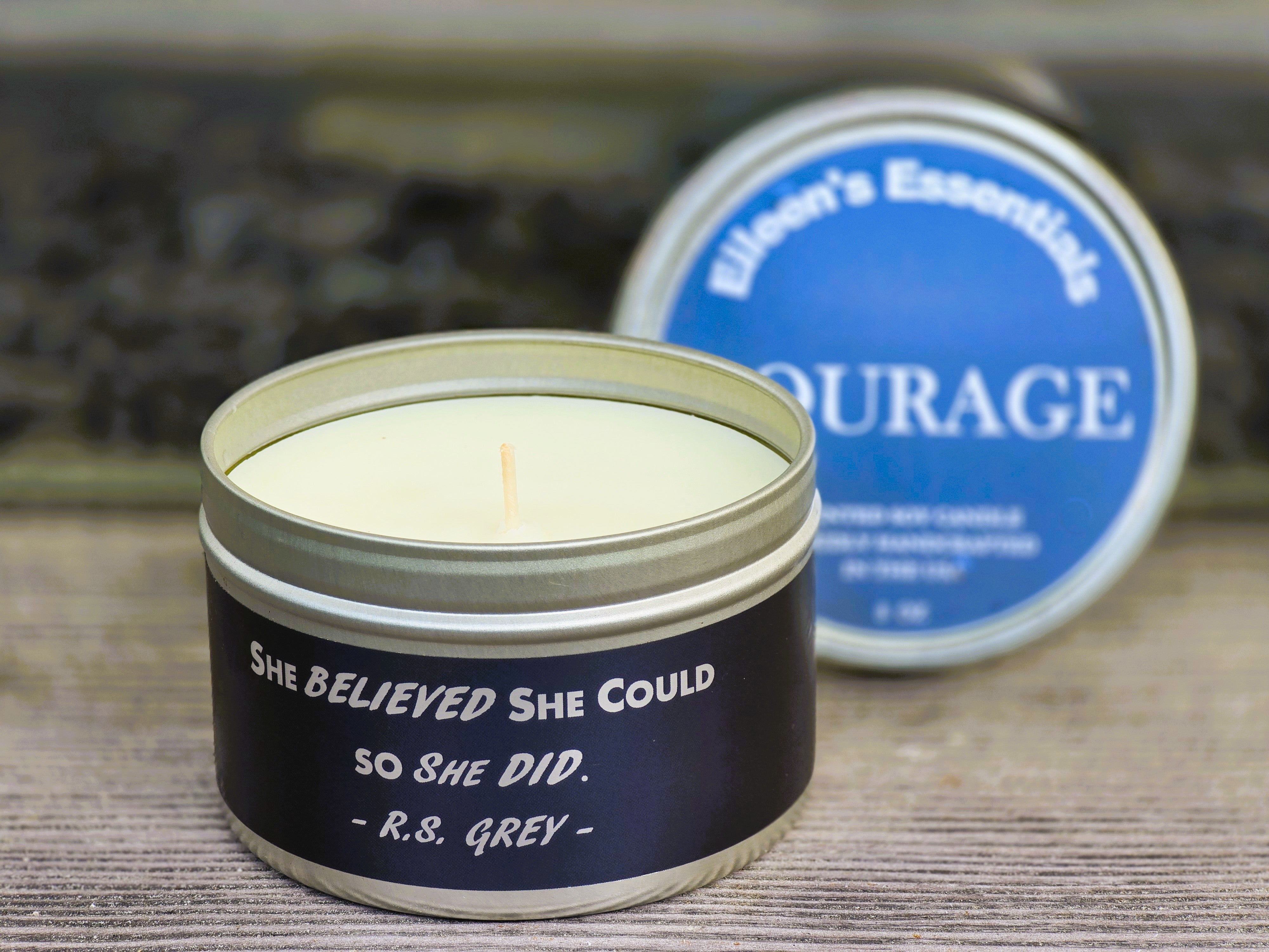 Inspirational Travel (Tin) Candle; COURAGE