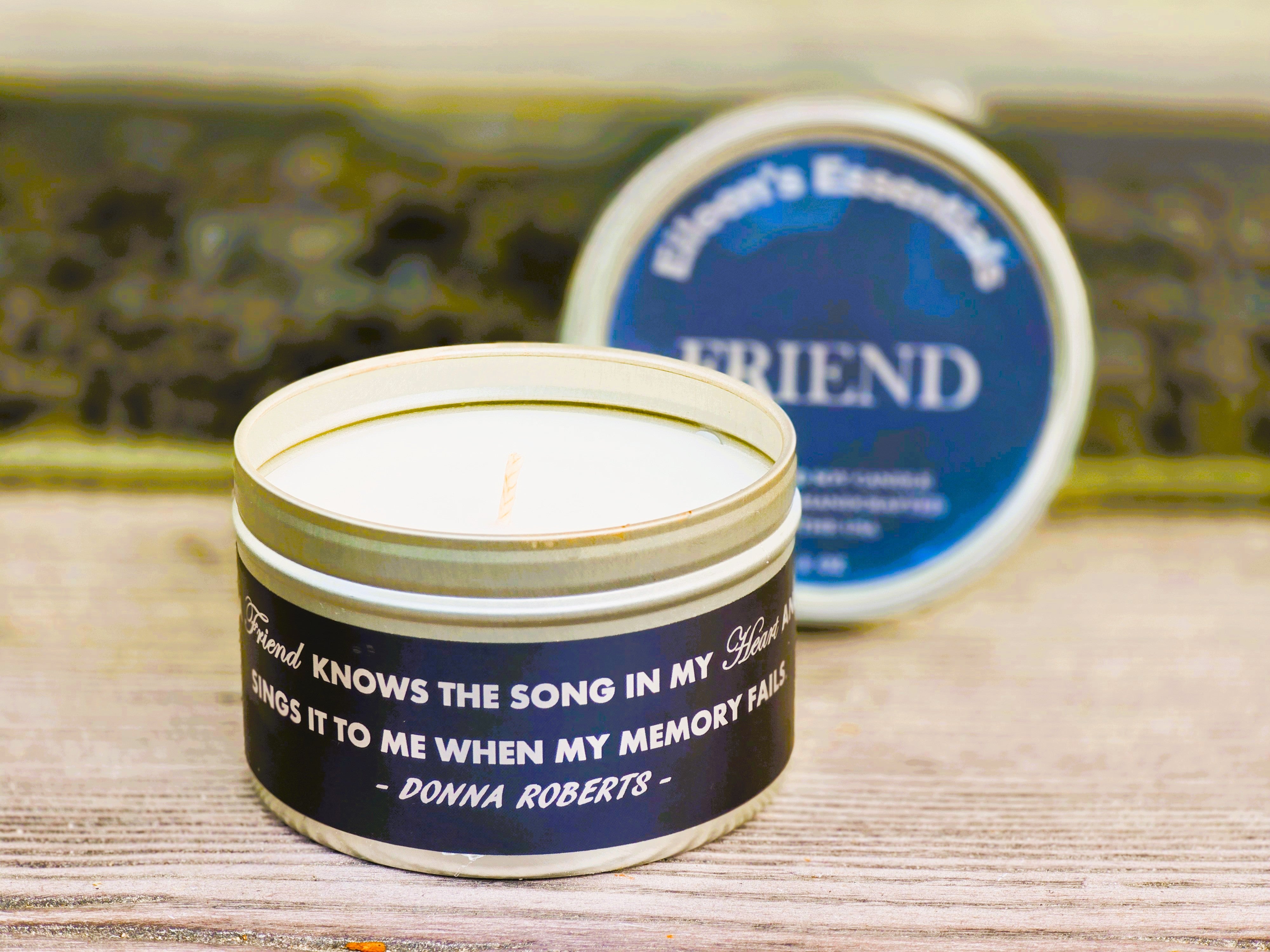 Inspirational Travel (Tin) Candle; FRIEND