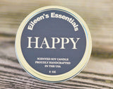 Inspirational Travel (Tin) Candle; HAPPY