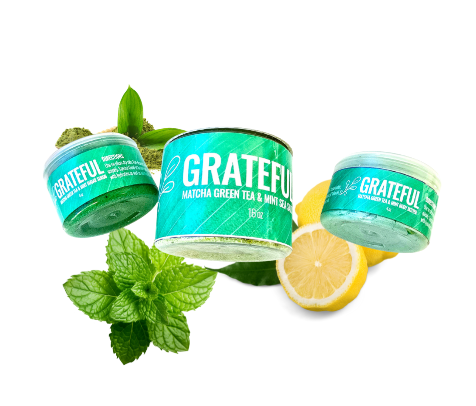 Skincare Collection/Sugar Scrub; "GRATEFUL" (Matcha Green Tea & Mint)