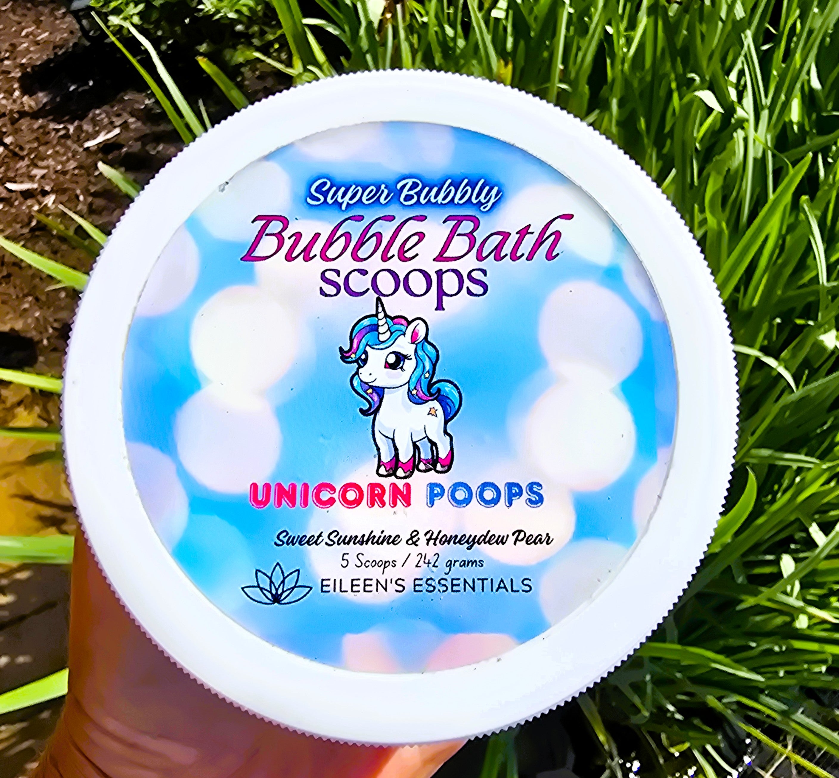 Cup of Super Bubbly Bubble-Bath Scoops (Unicorn Poops)