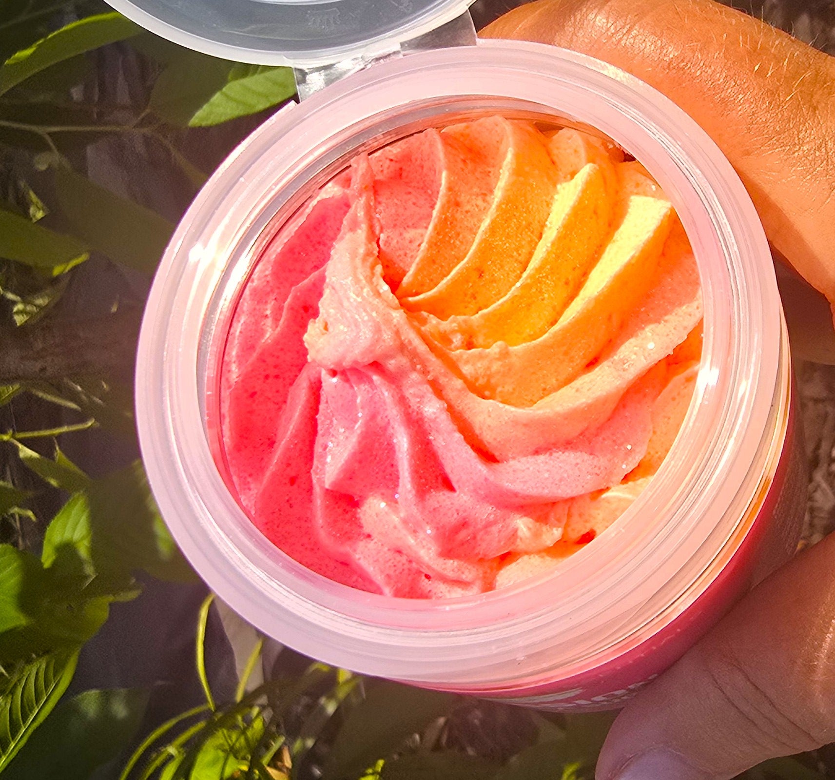 Colorful swirled whipped sugar scrub by eileen's essentials