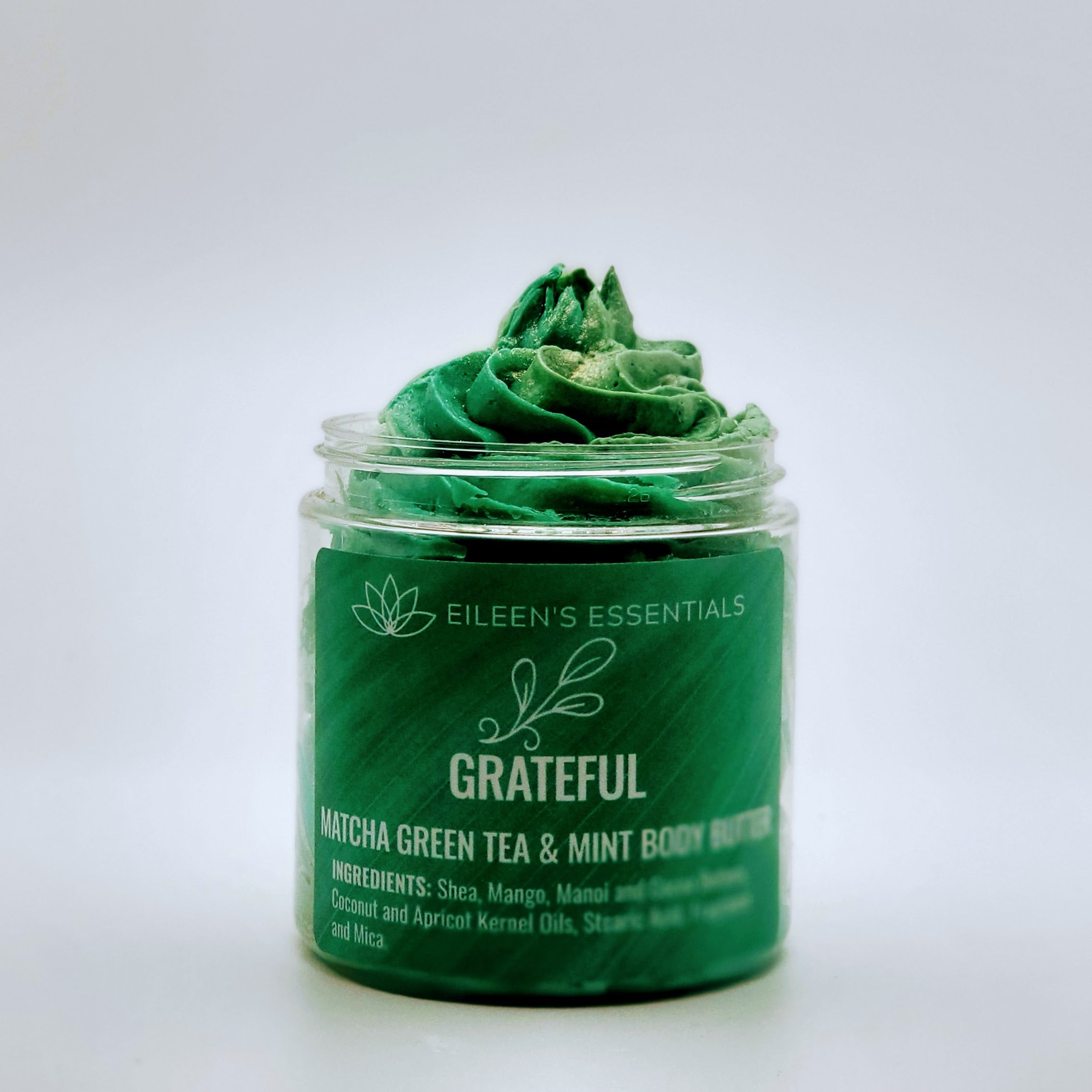 Whipped Luxury Shea Body Butter; GRATEFUL (Matcha Green Tea & Mint)
