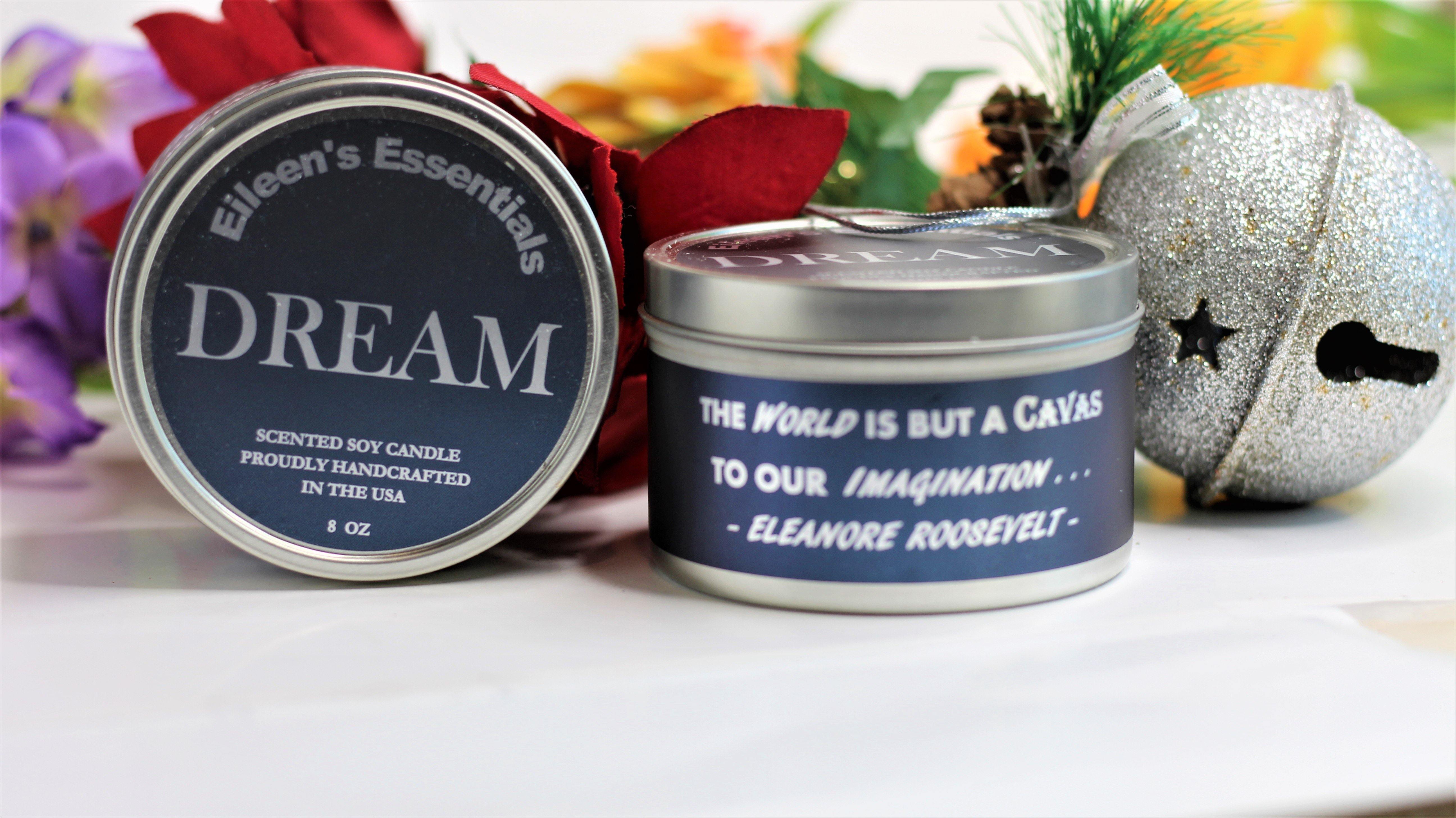 Inspirational Travel Candle; DREAM - Eileen's Essentials