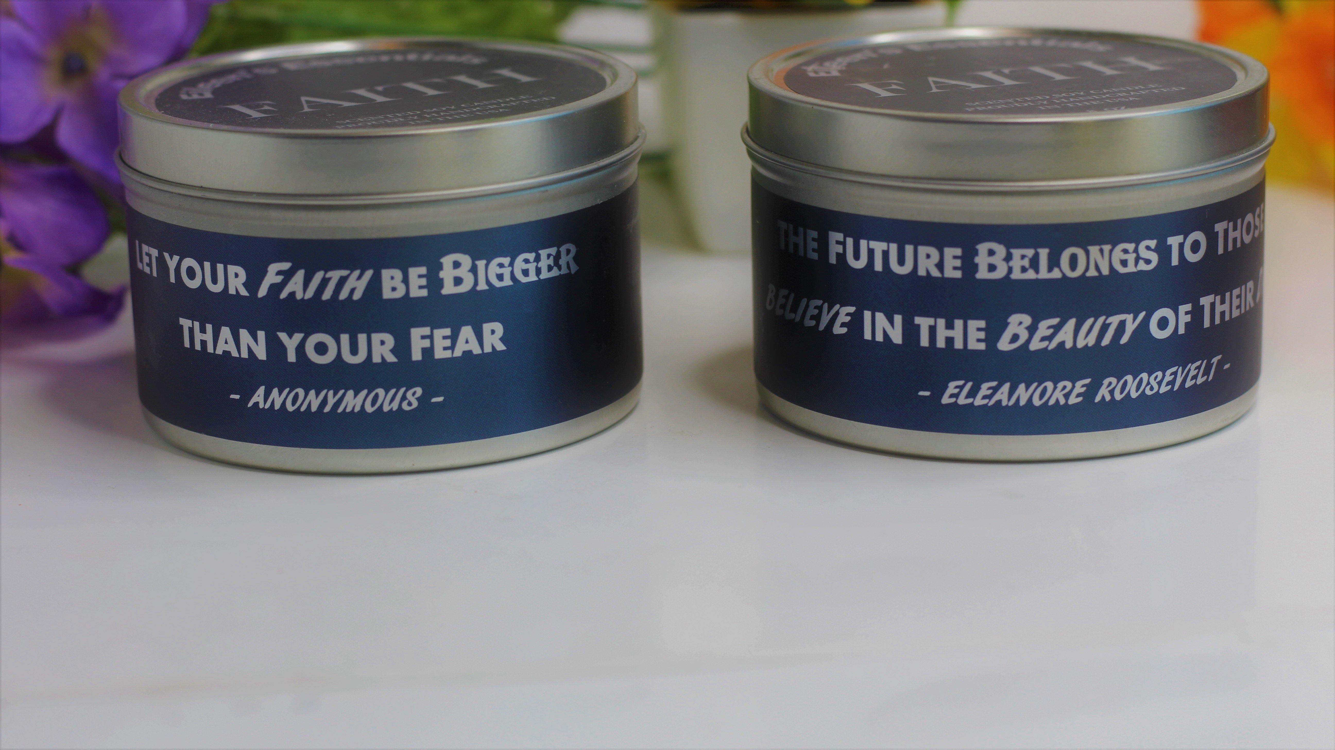Inspirational Travel Candle; FAITH - Eileen's Essentials