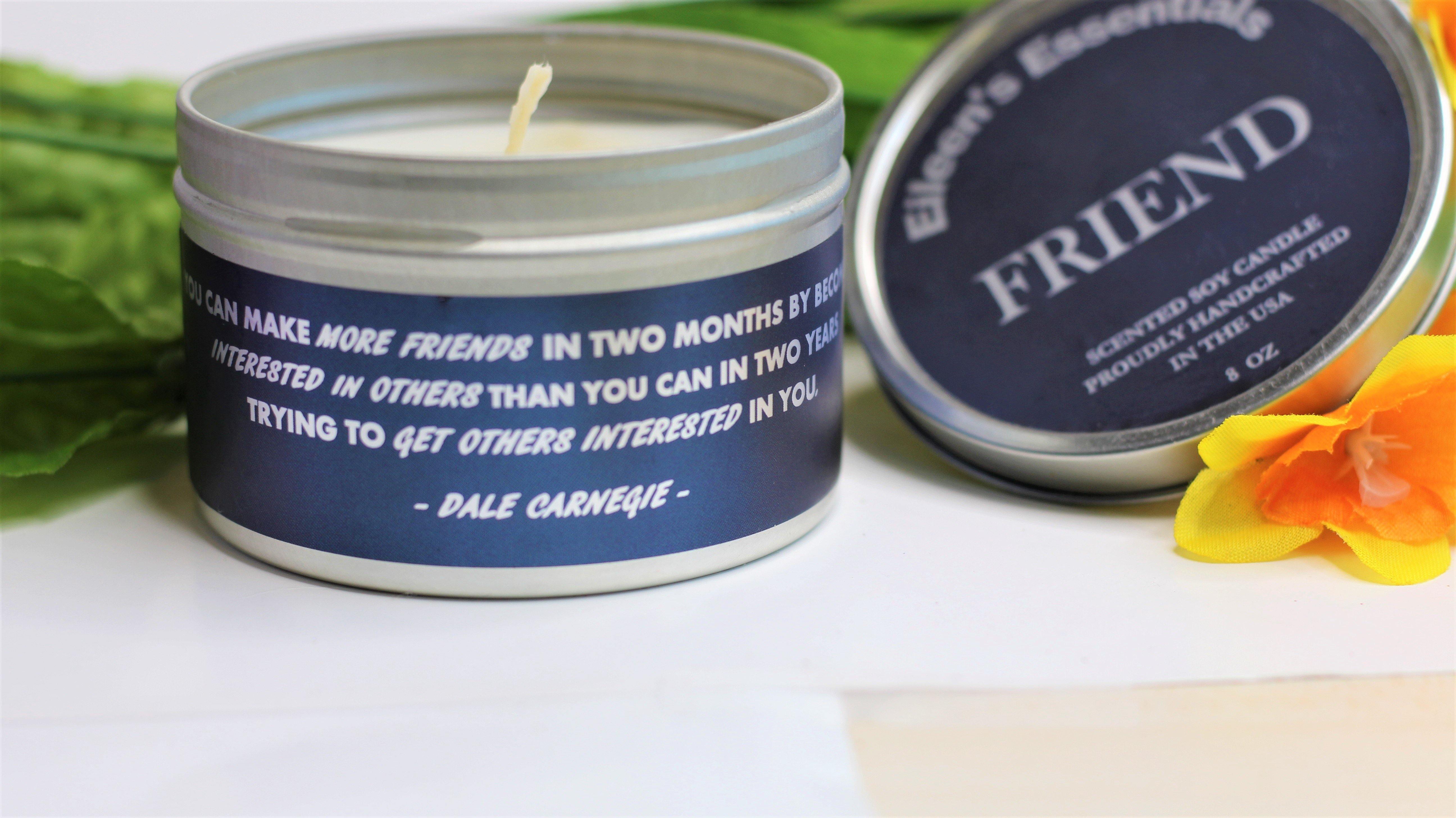Inspirational Travel Candle; FRIEND - Eileen's Essentials