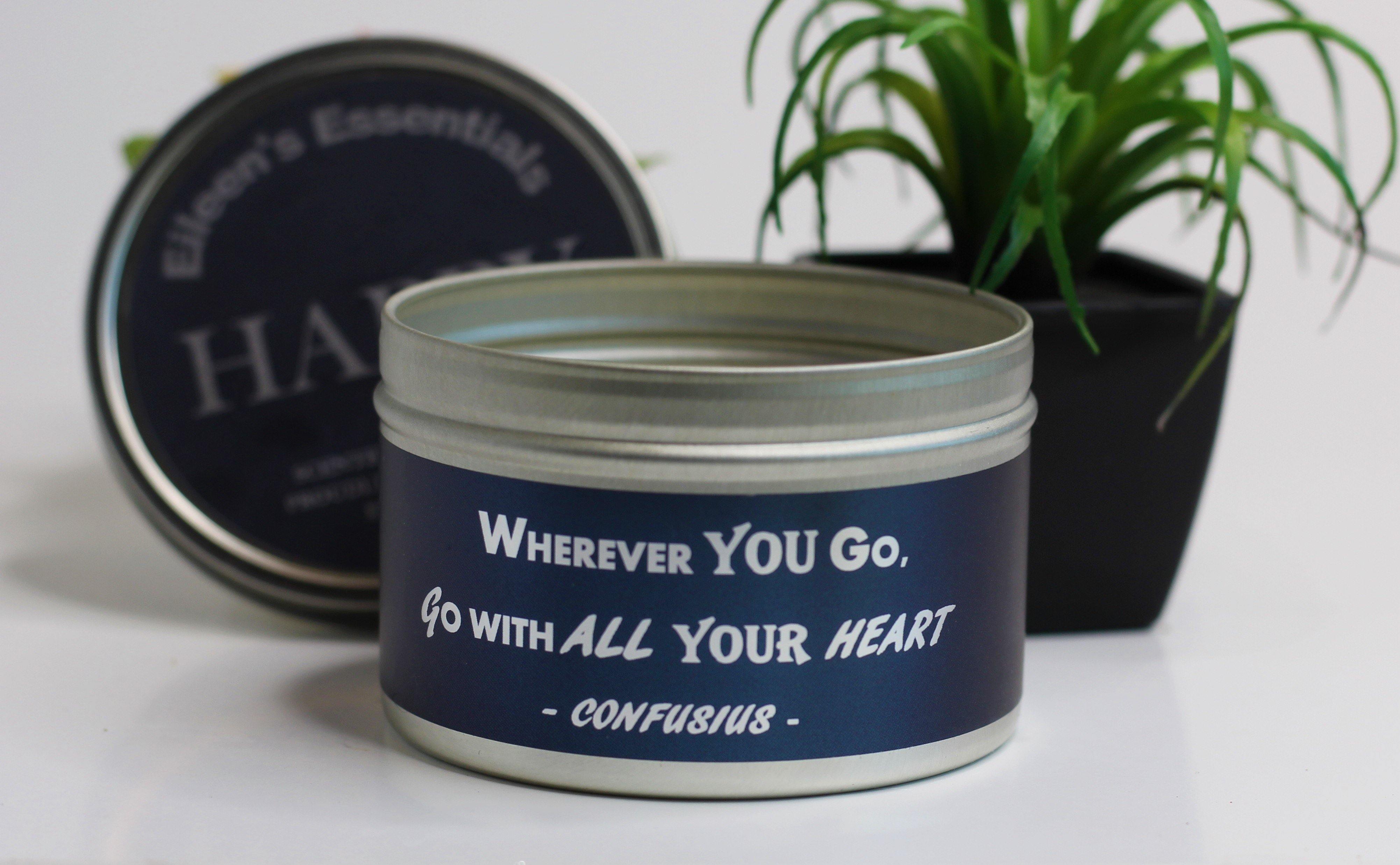 Inspirational Travel Candle; HAPPY - Eileen's Essentials