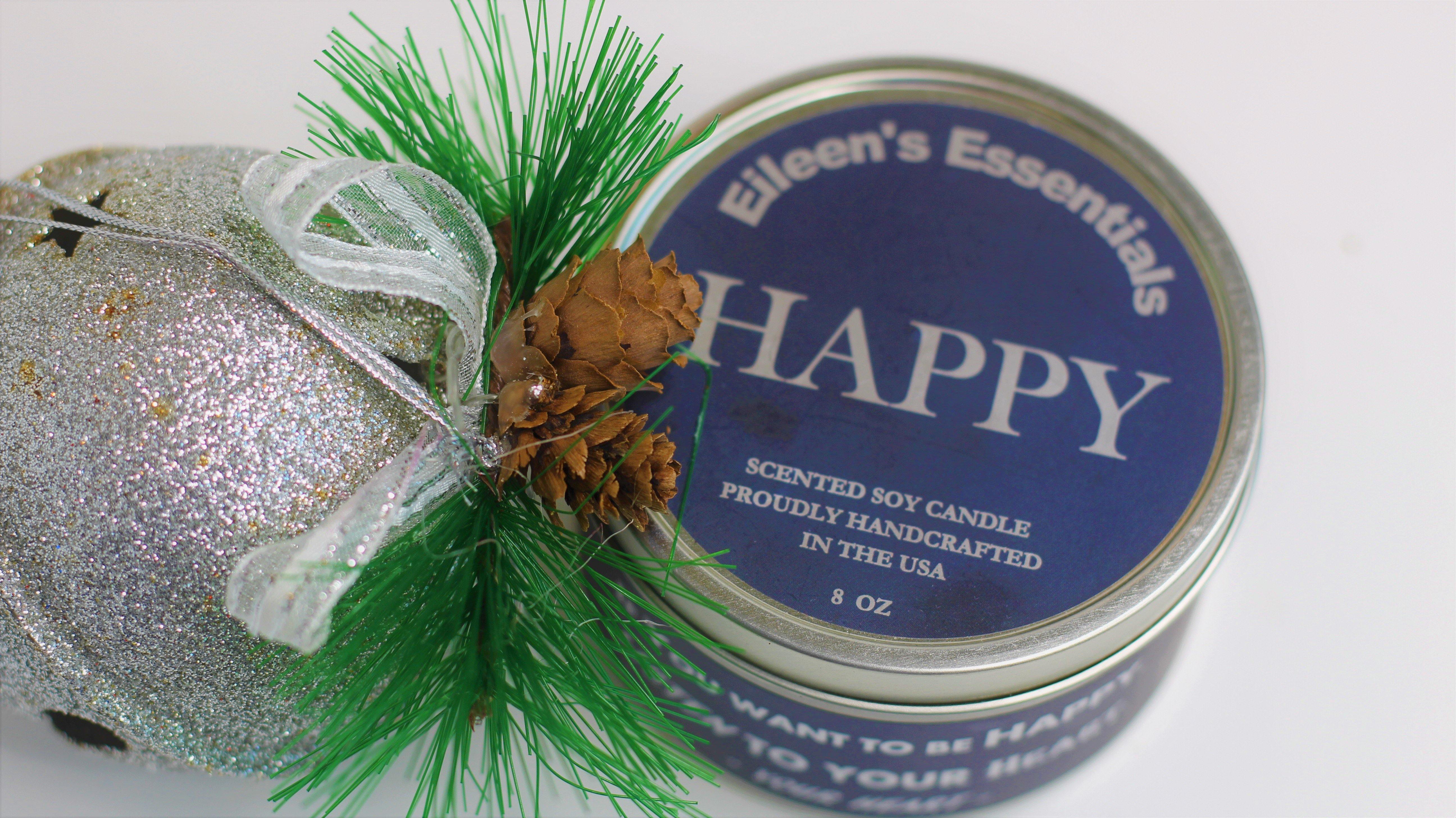 Inspirational Travel Candle; HAPPY - Eileen's Essentials