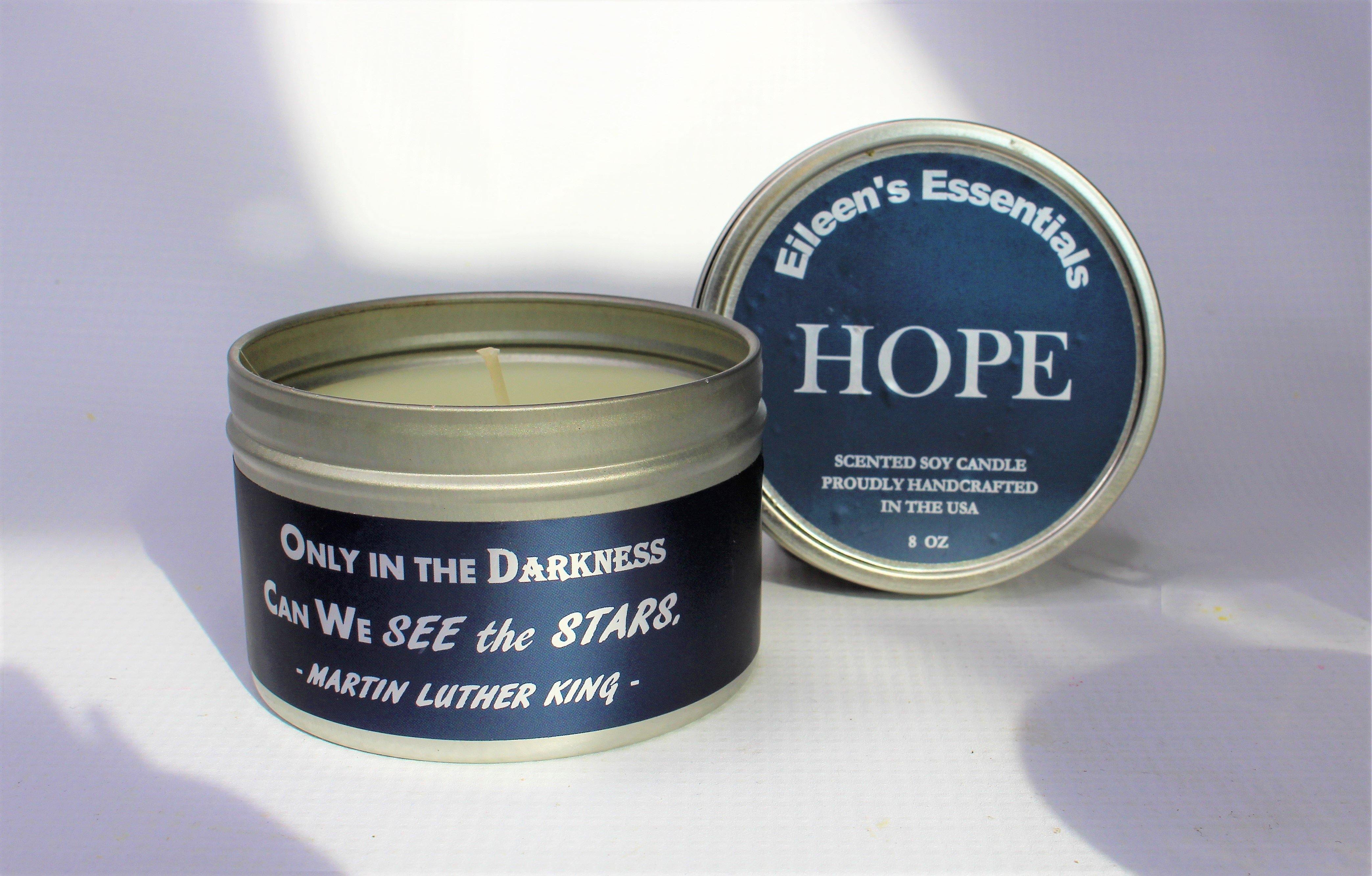 Inspirational Travel Candle; HOPE - Eileen's Essentials