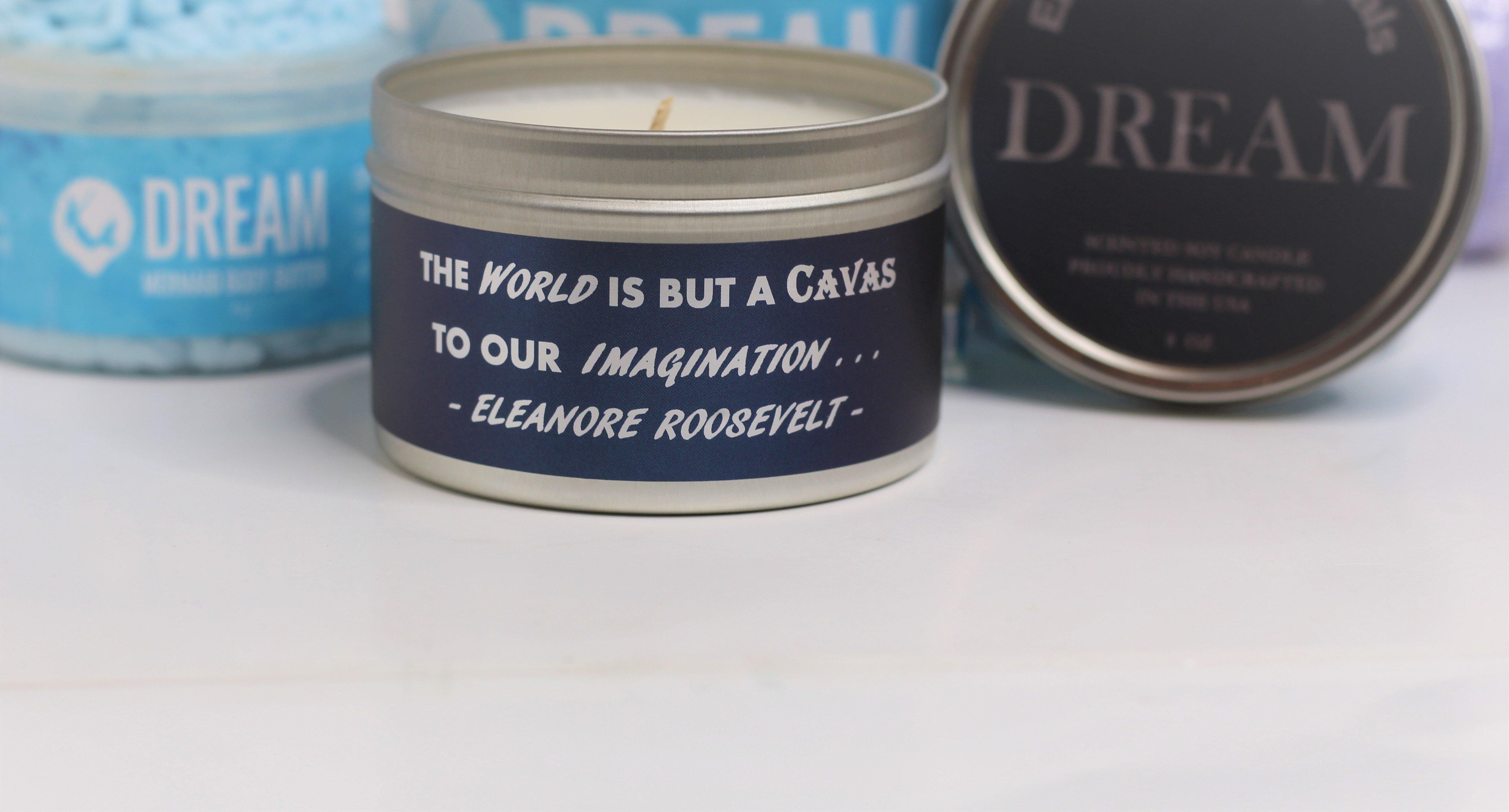 Inspirational Travel Candle; DREAM - Eileen's Essentials