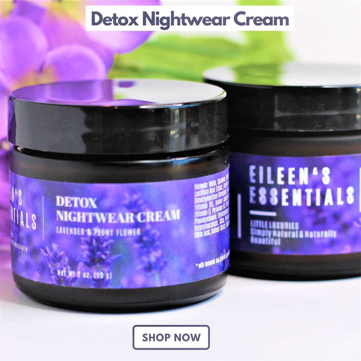 Detox Nightwear Cream with lavender & peony flower