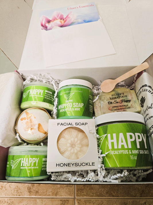 The Ultimate Spa Gift Set; "HAPPY" (Eucalyptus & Mint)