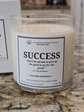 Inspirational Glass Candle; SUCCESS