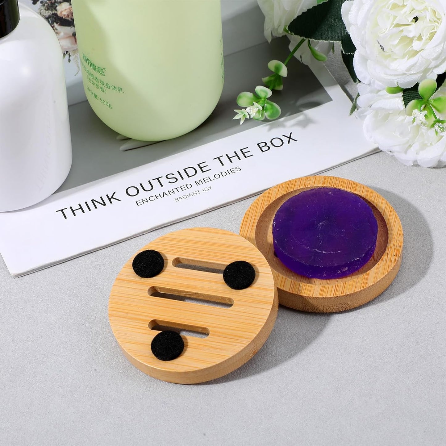 Bamboo Round Facial Soap Dish