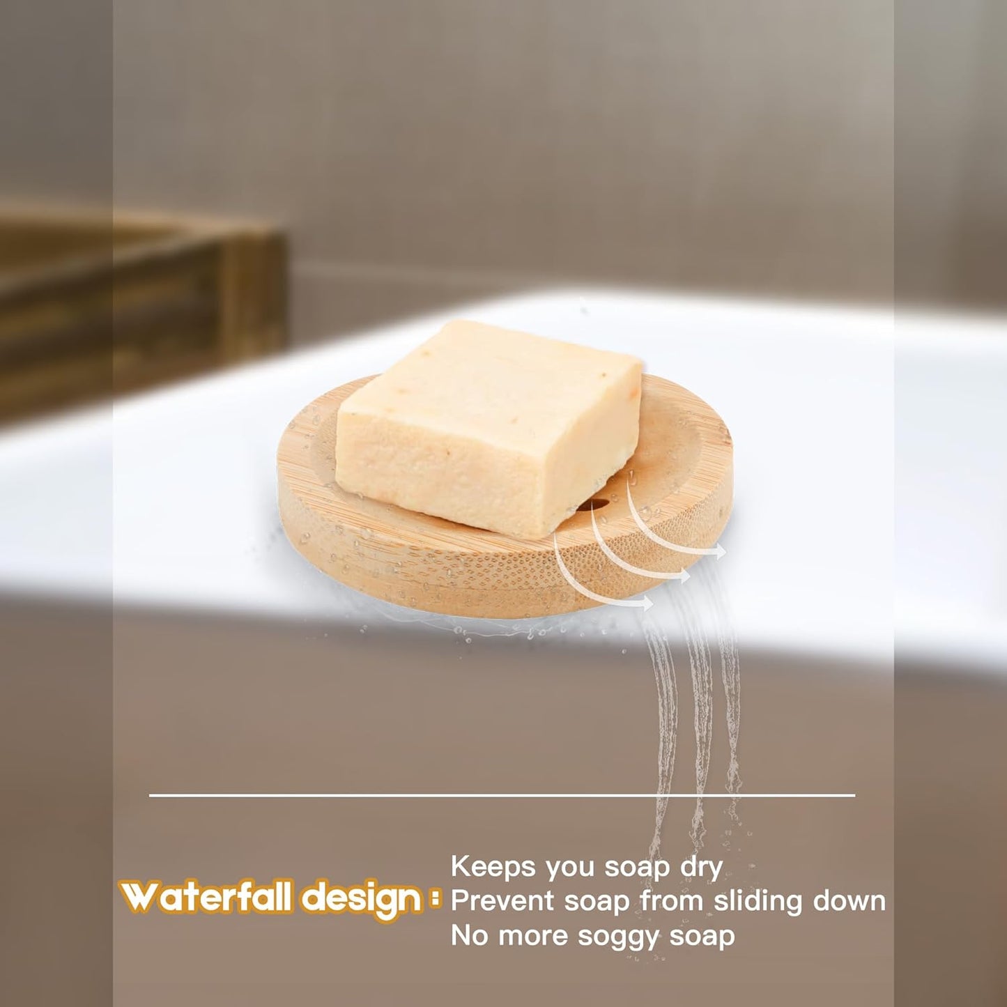 Bamboo Round Facial Soap Dish