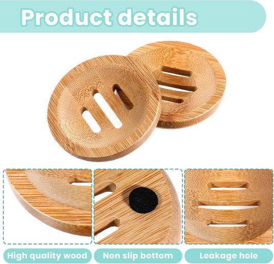 Bamboo Round Facial Soap Dish