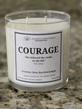 Inspirational Glass Candle; COURAGE