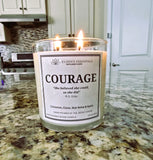 Inspirational Glass Candle; COURAGE
