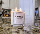 Inspirational Glass Candle; FAMILY