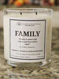 Inspirational Glass Candle; FAMILY