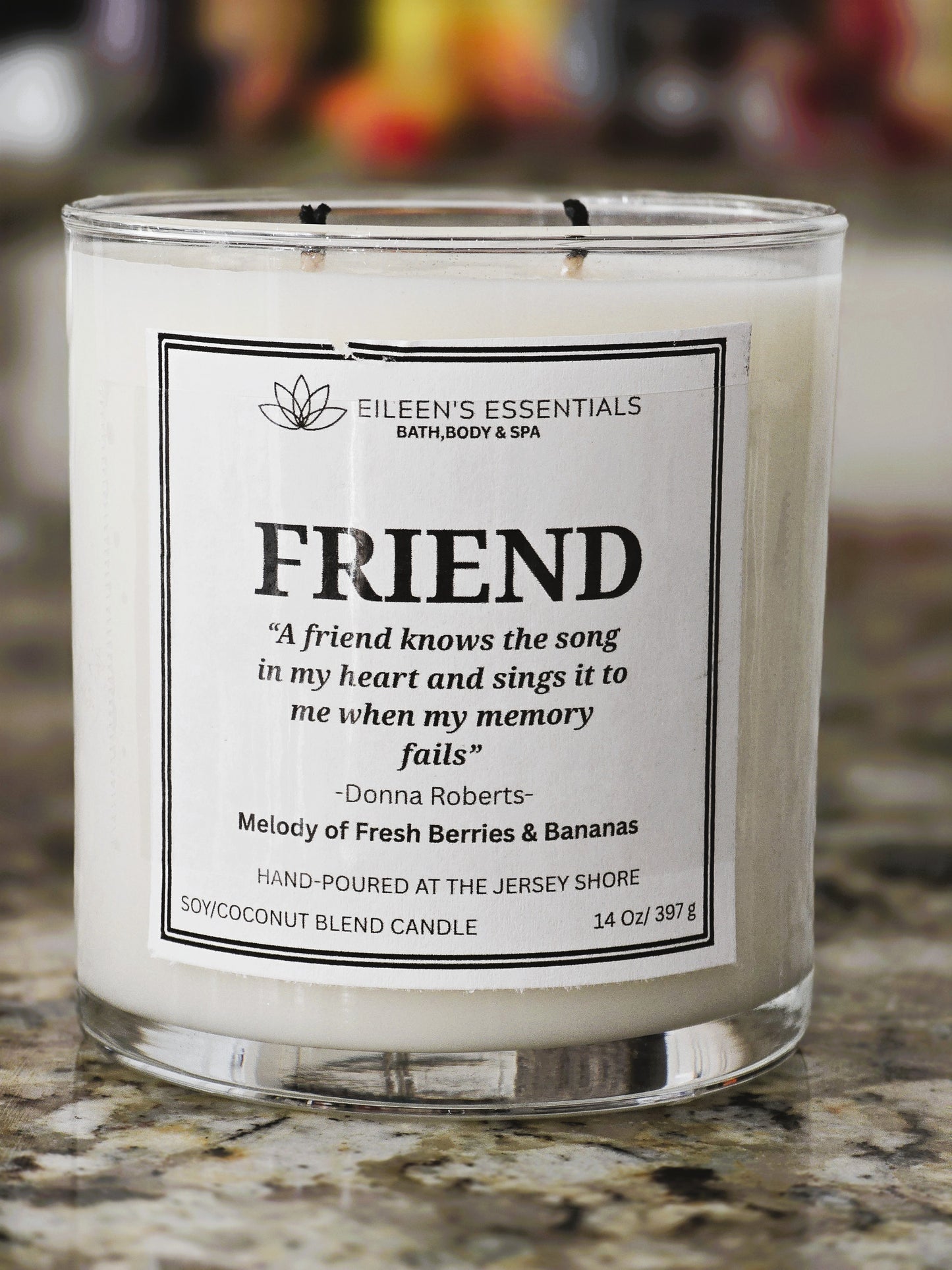 Inspirational Glass Candle; FRIEND