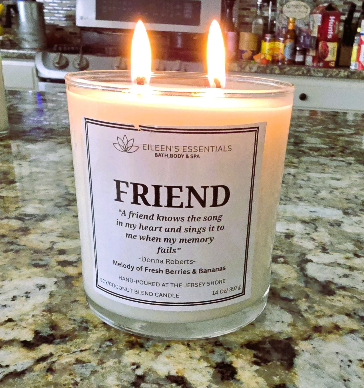 Inspirational Glass Candle; FRIEND