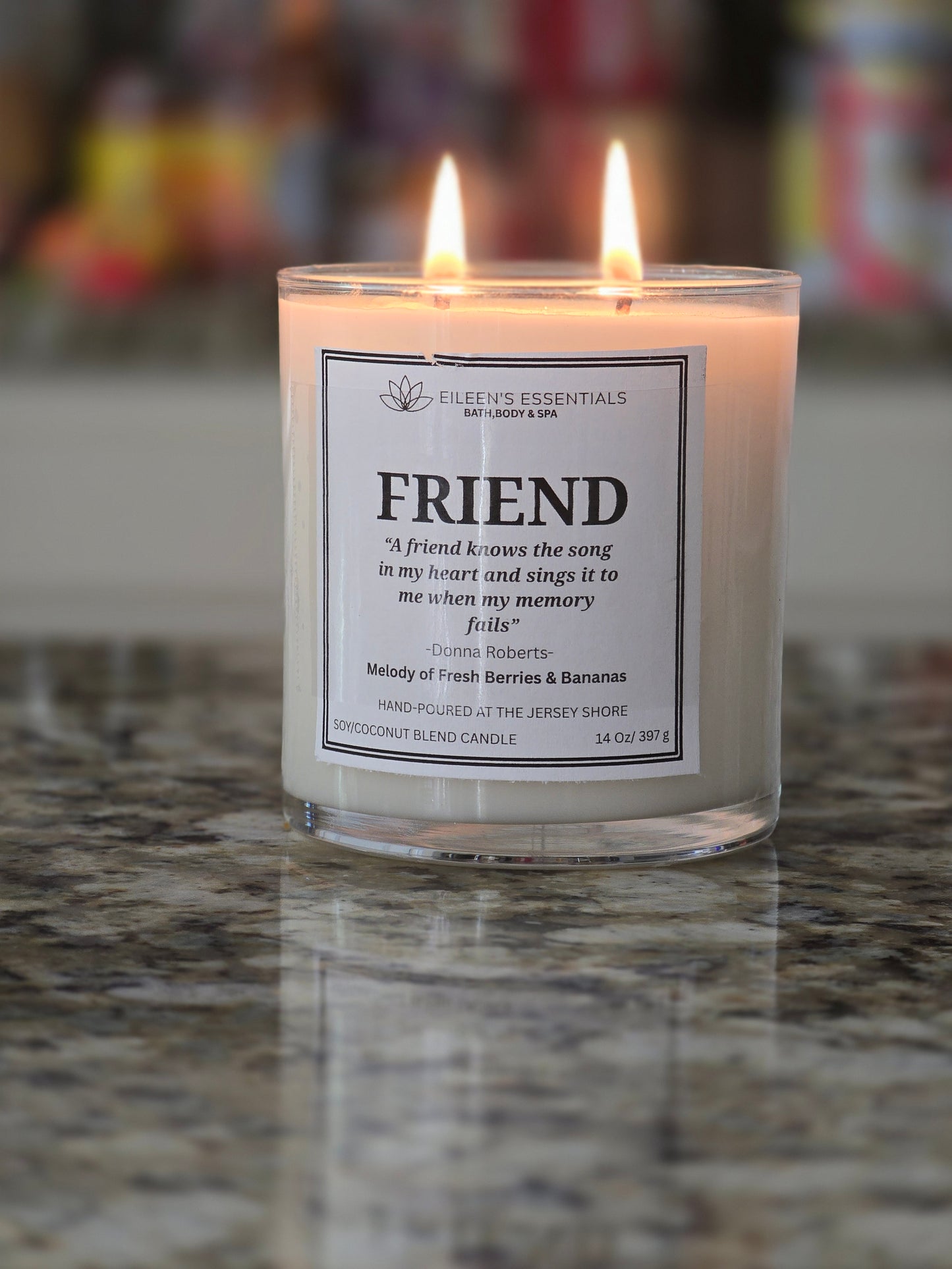 Inspirational Glass Candle; FRIEND