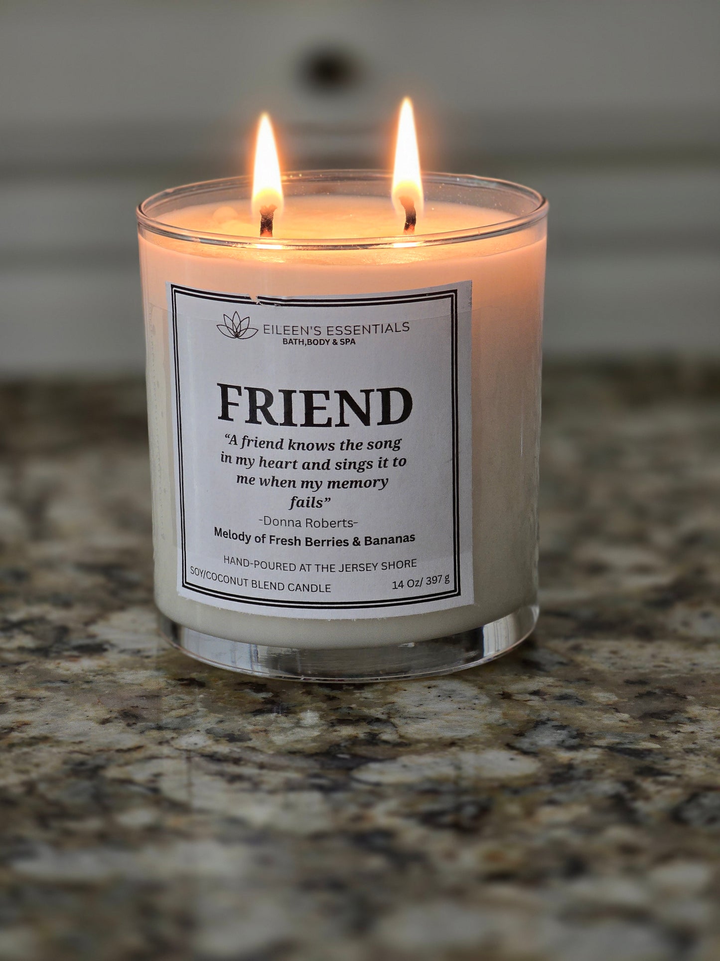 Inspirational Glass Candle; FRIEND