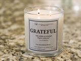 Inspirational Glass Candle; GRATEFUL