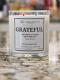 Inspirational Glass Candle; GRATEFUL