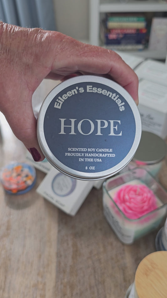 Inspirational Travel (Tin) Candle; HOPE