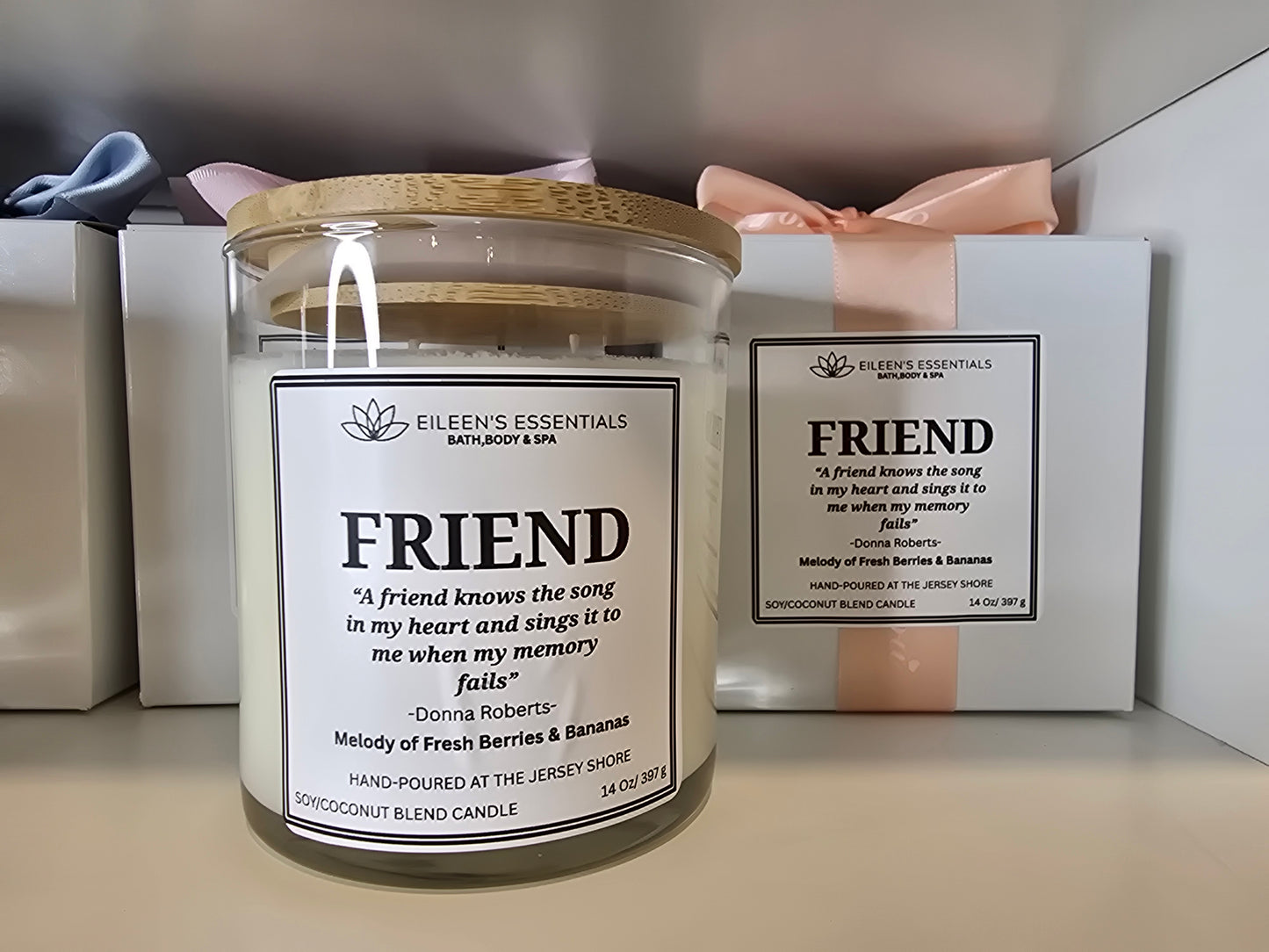 Inspirational Glass Candle; FRIEND