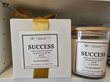 Inspirational Glass Candle; SUCCESS