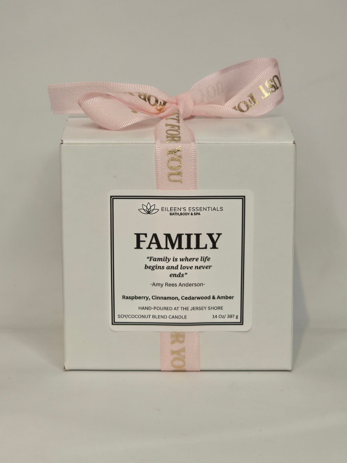 Inspirational Glass Candle; FAMILY