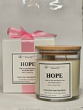 Inspirational Glass Candle; HOPE