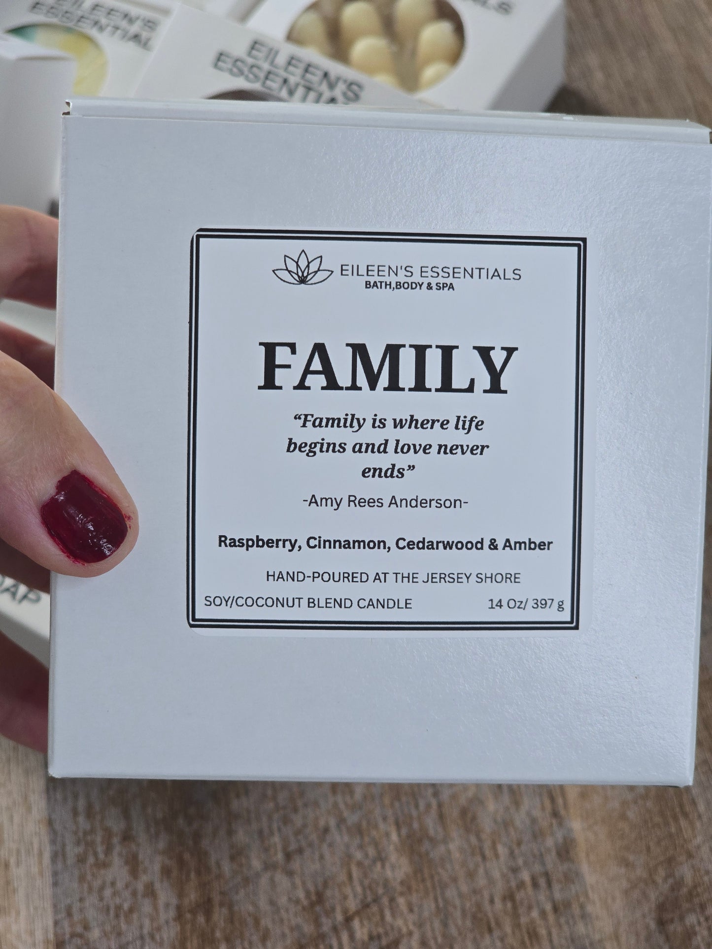 Inspirational Glass Candle; FAMILY