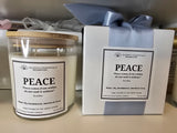 Inspirational Glass Candle; PEACE