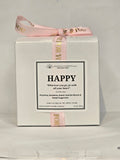 Inspirational Glass Candle; HAPPY