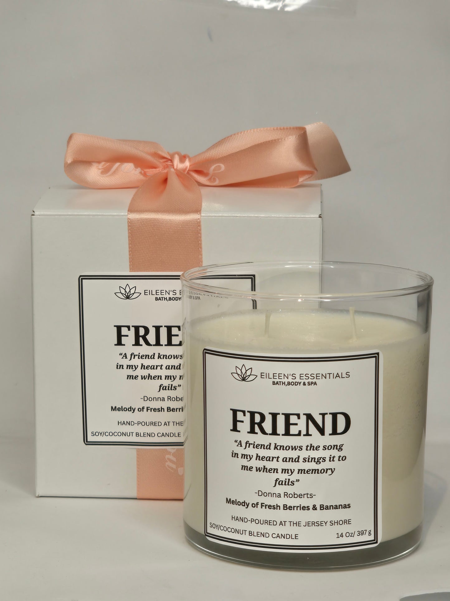Inspirational Glass Candle; FRIEND