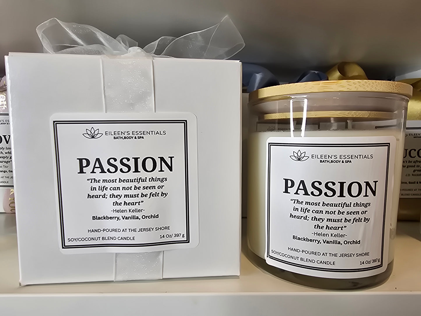 Inspirational Glass Candle; PASSION