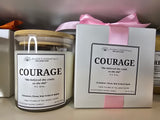 Inspirational Glass Candle; COURAGE