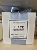 Inspirational Glass Candle; PEACE